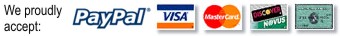 We proudly accept Visa, MC, AMEX, Discover & Paypal for online purchases and in-store pickups